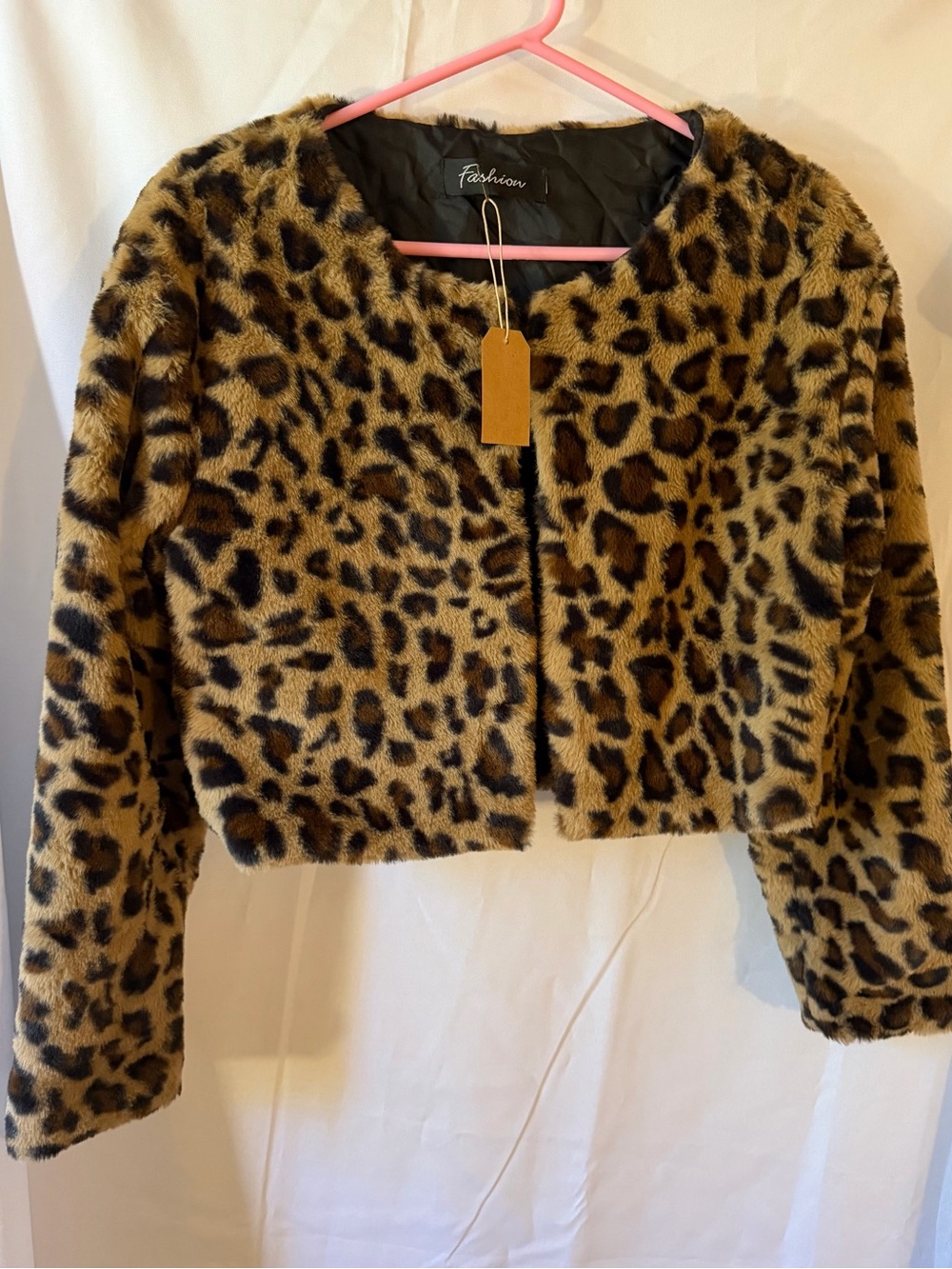 Jireh Leopard Print Faux Jacket - Brown